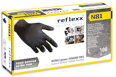 Reflexx N81 L – Puderfreie Nitrilhandschuhe g 3.2 (M)