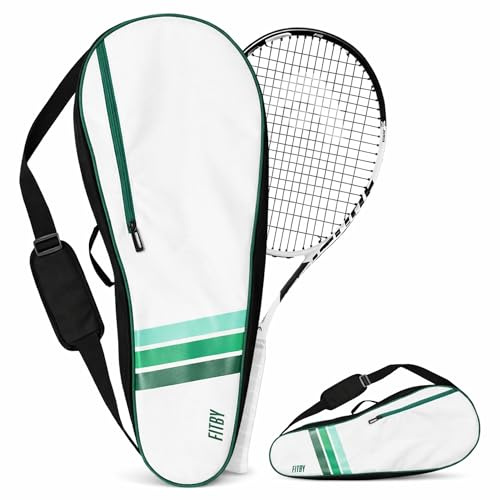 Fitby Langlebige Tennis-Taschen, leichte Schlägertaschen für Männer, Frauen, Anfänger und Profis, geräumige weiße Taschen