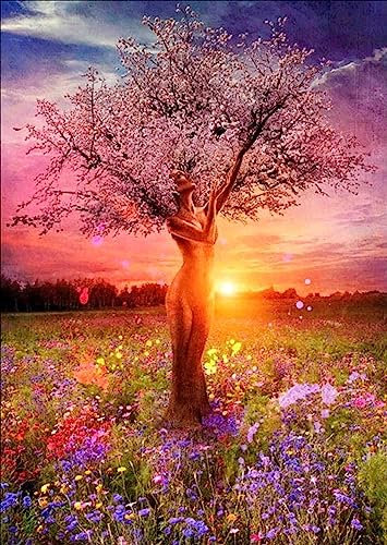 Albero della vita in fiore al sole - Puzzle in legno da 5000 pezzi - Per famiglie e ragazzi