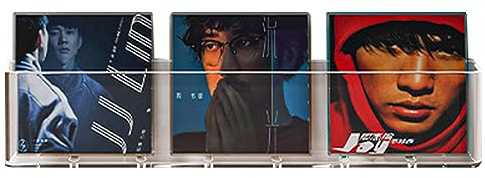 Teksome Portadischi in Acrilico,Supporto da Parete per Dischi in Acrilico | Mensole a Muro per Libri, LP giornalieri, mensole galleggianti per Dischi da Soggiorno