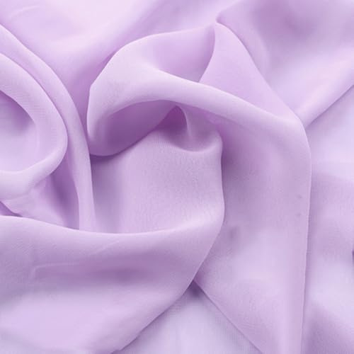 300cm×150cm Chiffon Stoff Hochzeitsstoffe Tischdeckenstoffe Bekleidungsstoffe Dekostoff Kostümstoff Stoffe zum Nähen Meterware Dekorieren für DIY Basteln Kleidungsdekoration,Helles Lila