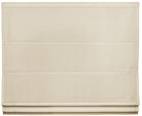 Easydeco - Estor Plegable con Varillas Lino opción Easyfix sin Necesidad Taladro Beige 100 x 180 cm