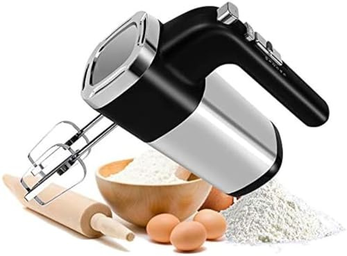 Batidora De Mano Eléctrica Profesional De 500 W, Potente Batidor De Mano De 7 Velocidades, Incluye Batidores Y Ganchos para Masa para Hornear En La Cocina, Pastel, Crema De Huevo, Negro,Negro,Outs