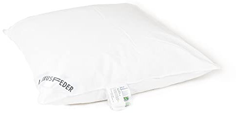 Luxusfeder Kopfkissen 60x80cm 30% Daunen 70% Federn 700g - Schlafkissen Bezug aus 100% Baumwolle - Daunenkissen - Federkissen Öko-Tex Made in Germany