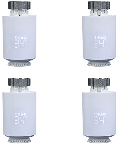 ZTZBFGM Smart Home Heizkörperthermostat Mit 3 Adapter WLAN Heizungsthermostat Digitaler Thermostat Thermostatkopf Thermostat Heizung Smart Steuerung Per App,Energie Sparen,4 stücke