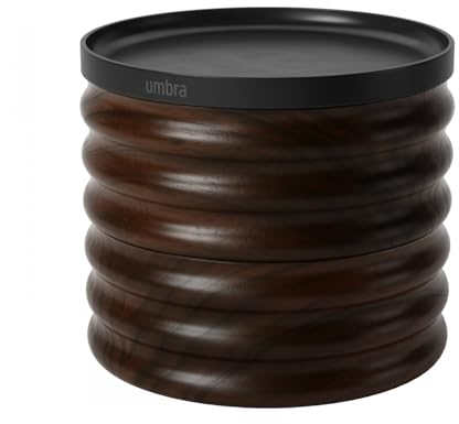 Umbra Tesora Holz Aufbewahrungsbox, Stapelbare Schmuckdose, Schwarz/Walnuss