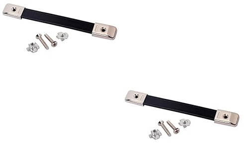 Mikikit 2pcs Guitar Cabinet Amp Strap Handle Heavy Duty Black Carrying Handle for Speaker Case Box Secure Grip for Guitar Hard Case