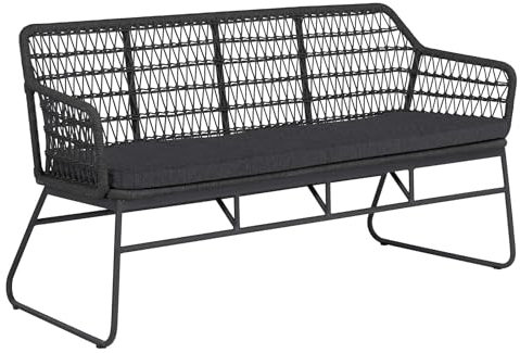 OUTLIV. Verona Dunkelgraues Aluminium-Gartensofa mit Olefinstoffbezug, 190x63x85 cm, 3 Sitzplätze, gemütliche Sitzgelegenheit für den Außenbereich