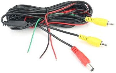 Haitok Câble Vidéo pour Caméra de Recul, Câble d'extension RCA Mâle et Câble d'alimentation pour Caméra Arrière de Voiture et Image de Stationnement 6M