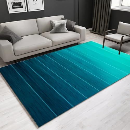 Teppich läufer Flur rutschfest,Fleckenresistenter waschbarer TeppichBlau Schwarz StreifenInk DesignFleckenresistente waschbare Teppiche,Dekoration Badezimmer Teppich küchenläufer,60x90cm