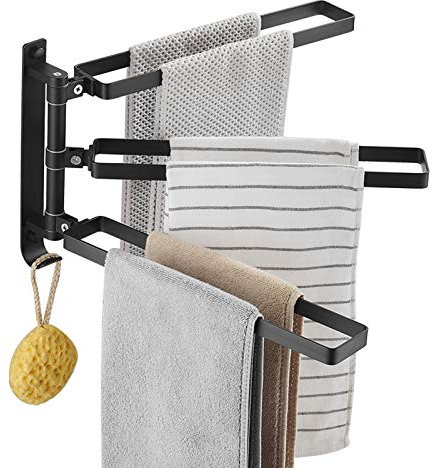 Generisch handtuchständer Handtuchhalter fürs Badezimmer Wandmontage mit drehbarem Halter und Multifunktionsregal platzsparender Handtuch-Organizer für Küche und Bad