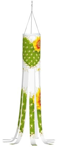 101,6 cm leichter Kaktus mit Blumen, Halloween-Windsäcke, hängende Dekorationen, Flagge, Windsocken für Partyzubehör