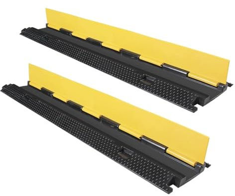 YLLSMGS 1 Canal de Goma Pasacables Suelo 2 Unidades Capacidad de 1102 Libras Protector Cable Resistente para Exteriores(100 * 22 * 3.2cm/39 * 8.7 * 1.3in)