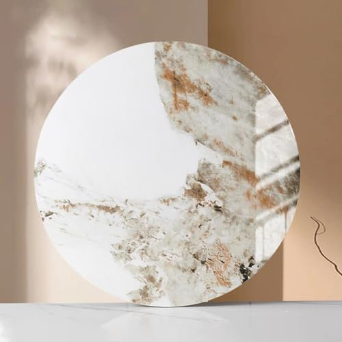 Générique Plateau Tournant Lazy Susan pour Table à Manger Grand Assiette de Service Rotative en Marbre Texturé Rock Slab Plateau Rotatif Ronde Centre de Table de Cuisine(Glossy Orange,24in/60cm)