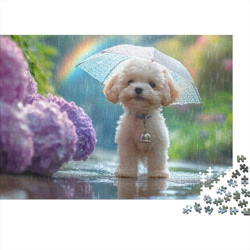 Teacup Poodle Jigsaw Puzzles Puzzle for Adults Kids. 1000 Pieces Cute Puppy Impossible Challenge Toy Educational Games Home Decoration for Adults& Kids Age 14 Years Up 1000pcs (75x50cm)