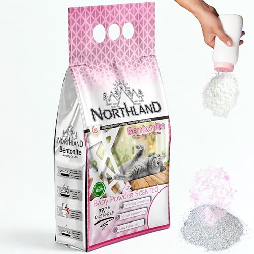Katzenstreu 10L Babypuder Duft 99,9% Staubfrei | Bentonit Klumpstreu 8,5 kg Extra Stark Klumpend & Geruchsbindend für Katzentoilette - Viele Duftarten Auswahl