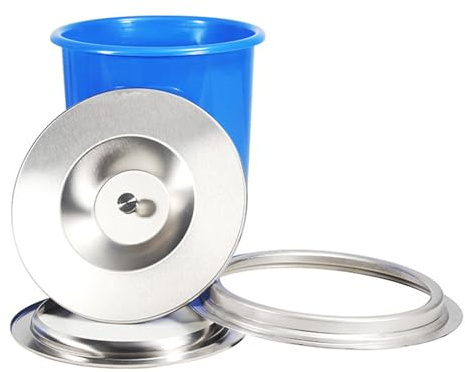 JTWWDM Cubo de Basura de Plástico Oculto Integrado, Tapa de Acero Inoxidable Negro Mate, Conducto de Residuos Simple Integrado 5/8L para Oficina Cocina Baño y Armario,Plata,8L