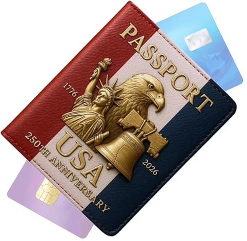 250. Geburtstag – Reisebrieftasche aus Premium-Leder, klassischer Schutz-Organizer | Kompakte Slim Edition mit sicheren Kartenfächern, Geburtstagsgeschenk, A., Se référer au descriptif, Siehe