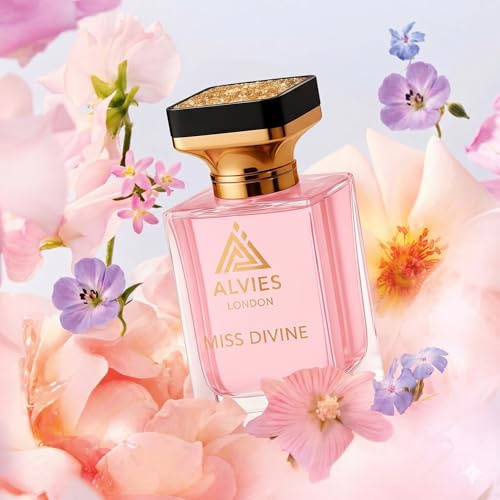 Alvies® Miss D Divine - Luxury Floral Extrait de Parfum (30% Oil) - Fresh Rose, Peony, Iris & Lily - Long Lasting Blooming Bouquet Elegant Women’s Fragrance - 60ml