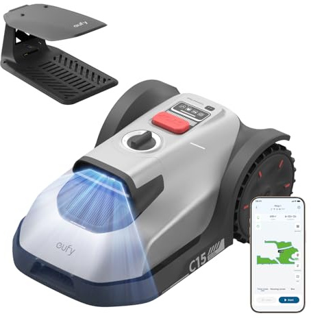 eufy Robot Lawn Mower, C15 without Boundary with Garage, 500 m² Coverage