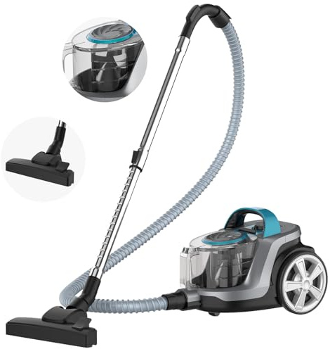 Aspirador Trineo sin bolsa, aspirador Trineo de 1600 W, aspirador sin bolsa con tecnología Ciclónica, con cable de alimentación de 5 m y gran capacidad de 4 l, para parquet, alfombras, Baldosas