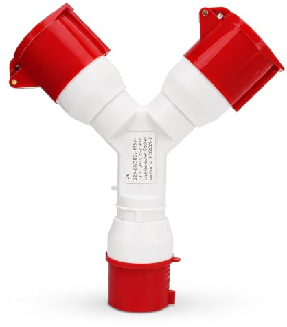 SENECESLI Enchufe Industrial en Forma de Y, IP44 Impermeable 5 Pines 3P+N+E 380V 415V 32A Conector de Enchufe Industrial con 2 Salidas, para Fabricación , Producción Agrícola Y