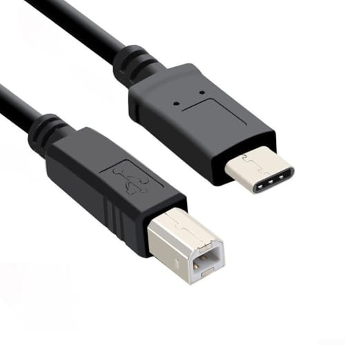 Cavo dati per stampante, da USB C a USB B, per HP per la stampa mobile CANON, cavo dati in rame ad alta velocità, nero, 1 m (1,5 m)
