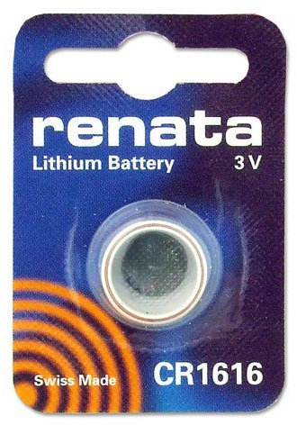 One (1) X Renata CR1616 Lithium Watch / Key / Gadget Battery 3v Blister Packed - Swiss Made Quality