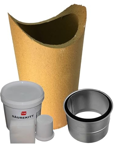 Wandfutter Schornsteinanschluss Kaminanschluss Schamotterohr Set (Stutzen200mm)