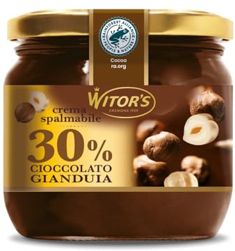 WITOR'S - Crema Spalmabile con Cioccolato Gianduia - Crema di Nocciole con il 20% di Nocciola - Cremosa e Delicata - 360 gr