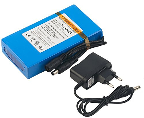 Eleoption B072FN5Y3W - Batería recargable de iones de litio para aparatos portátiles (DC, 12 V, 9800 mAh, con enchufe europeo)