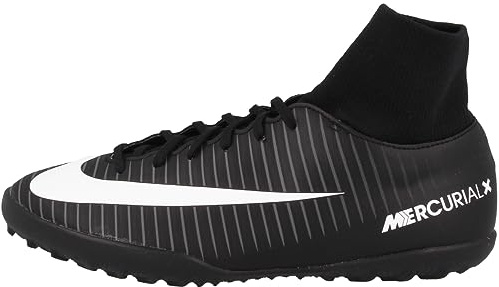 NIKE JR Mercurialx Victory 6 DF TF – Scarpe da Calcio, Unisex, per Bambini, Colore: Nero – Nero/Bianco/Grigio Scuro, Nero/Bianco/Grigio Scuro/Rosso (University Red), 38 EU