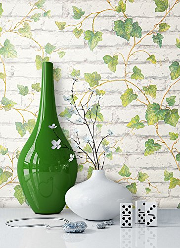 NEWROOM Steintapete Tapete Braun Mauer Stein Modern Vliestapete Grün Vlies moderne Design 3D Optik Steintapete Ziegelstein Backstein Mauerwerk Klinker Loft inkl. Tapezier Ratgeber