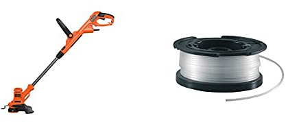 Black+Decker BESTA525 Elektro-Rasentrimmer/Rasenkantenschneider 230 V, Schwarz, 25 cm + vollautomatische Einzelfadenspule (für Rasentrimmer 10m Länge, 1.5mm Fadendurchmesser) A6481