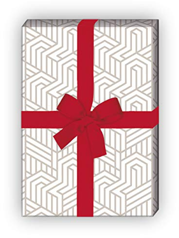 Kartenkaufrausch Helles, geometrisches Jugendstil Geschenkpapier Set im Art Deko Gatsby Muster für schöne Geschenk Verpackung, Designpapier, scrapbooking 32 x 48cm, zur Hochzeit, Jubiläum