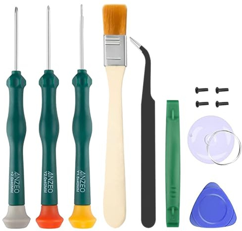 Triwing Tournevis pour Nintendo Switch, kit d'outils de réparation professionnel pour joystick Joy-Con, avec pince à épiler, levier d'ouverture et ventouse