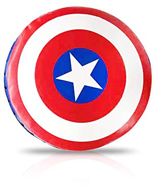 Superhero Captain PU Leather Round Taekwondo Karate Punch Strike & Kick Pad Punching Striking & Kicking Target Shield for Boxing Training Practice for Adult