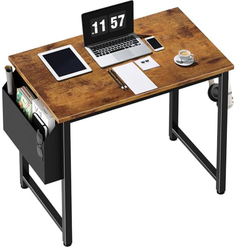 Lufeiya Schreibtisch Klein,PC Tisch Bürotisch Kleiner Tisch Schreibtisch Vintage für Arbeitszimmer, Schlafzimmer 80X50X75CM