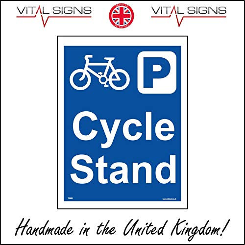 TR382 Cycle Stand Sign Parking Bicycle Bike Carrier Rack Chain Saddle Wheels 400mm x 600mm Dibond/Composite Aluminium