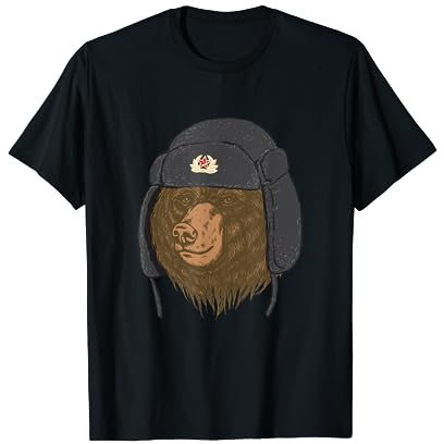 Russischer Bär Fellmütze - Uschanka Tschapka UdSSR Russia T-Shirt