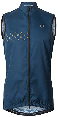 CATENA Men's Vest Windproof Sleeveless Jacket Visibility Safety Gilet Super-Light Coat Active Windbreaker (Large, Navy-blue)
