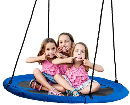 HAAGO Große Nestschaukel Kinderschaukel für Jungen & Mädchen (110cm) - Stabil & Einfach Aufzubauen - Indoor Outdoor Garten Spielplatz - Max Gewicht 180kg