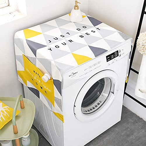 Abdeckung Waschmaschine Decken Waschmaschinen Abdeckungen Waschmaschinenbezug WaschmaschinenüBerzug Auflage Mit Aufbewahrungstasche Graues Dreieck 55 X 140cm