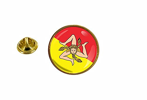 Akachafactory Pin Pin Anstecknadel Sizilia rund