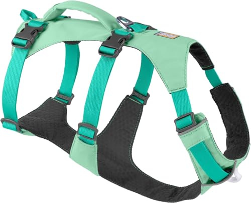 Ruffwear Flagline Hundegeschirr mit Griff, Lleichtes, Verstellbares Gehgeschirr, 3 Leinenbefestigungspunkte, verstärktes Gurtband und starker V-Ring aus Metall, Sage Green (Small, 56–69 cm)