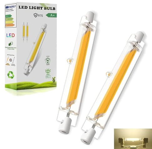 R7S LED 78mm 10W Glühbirne Dimmbar, R7S LED Birne Licht Naturweiß 4000k, 1000lm Double Ended COB Hightlight Lampe, Kein Flackern, 360 Grad Licht, 10W R7S Ersatz für 100W Halogen Leuchtmittel, 2Pcs