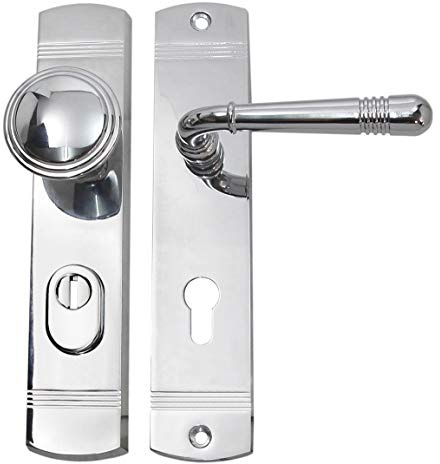 Wohnungstuer Schutzbeschlag Helena LS Chrom WE 72 mm mit Knauf - ZA