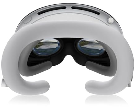 NUHFUFA VR Silikon ansiktsgränssnitt, ansiktskudde för Vision Pro, mjukt ansiktsskydd, kudde, halkskydd, tvättbar, komfort, hudvård, ansiktsmask, för Vision Pro-headset (vit)