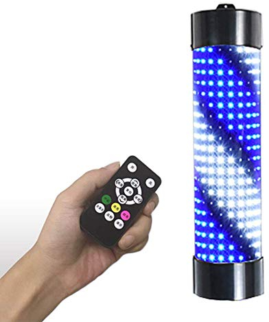 Luz LED para Poste de Peluquero de 25 '' con Control Remoto Inteligente Peluquería Peluquería Letrero Abierto Iluminador Tiras LED Rojas, Blancas y Azules giratorias IP44 a Prueba de Agua