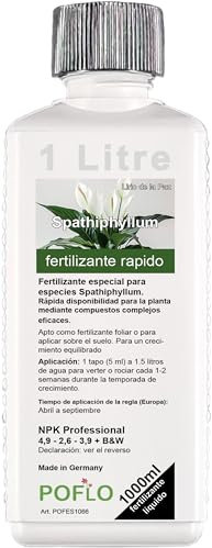 POFLO Fertilizante profesional para Spathiphyllum con nutrientes específicamente adaptados a la planta. (1000ml)